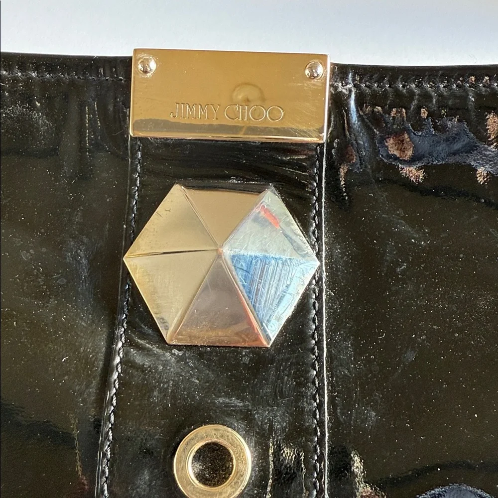Jimmy Choo Black Patent Leather Clutch - Picture 6 of 9